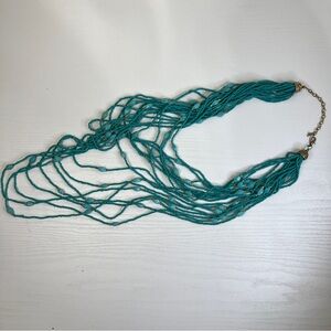 Elegant Teal Beaded Necklace
